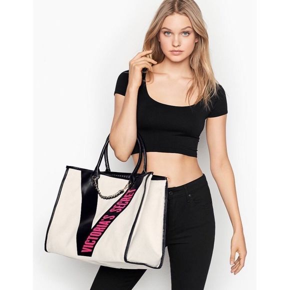 ▪️Victoria’s Secret Ribbon Logo City Tote - Picture 2 of 6
